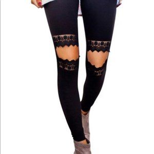 Lace Knee Legging Plus SZ 2X Super Soft EUC